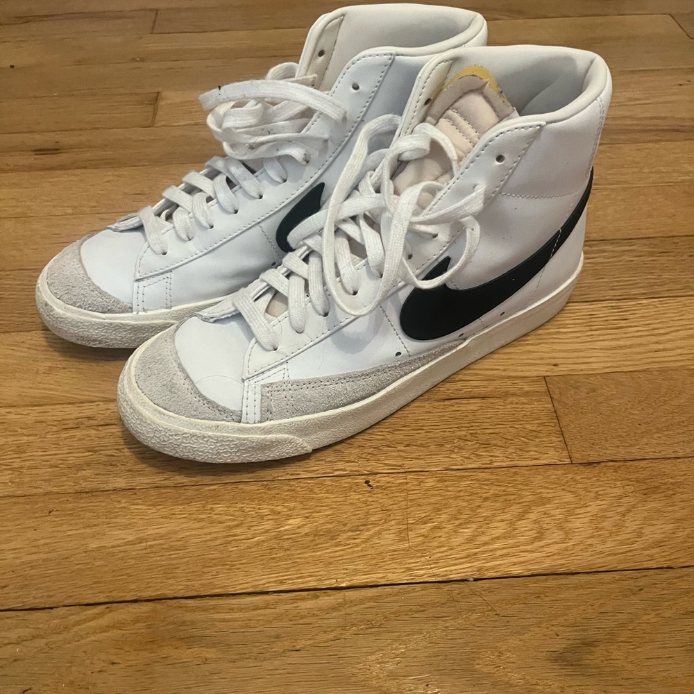 Nike White and Black High-Top Sneakers